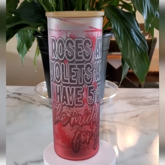 I have 5 fingers the middle one's for you 20oz Gradient Red Glass Tumbler 🎉sale - Picture 13 of 13